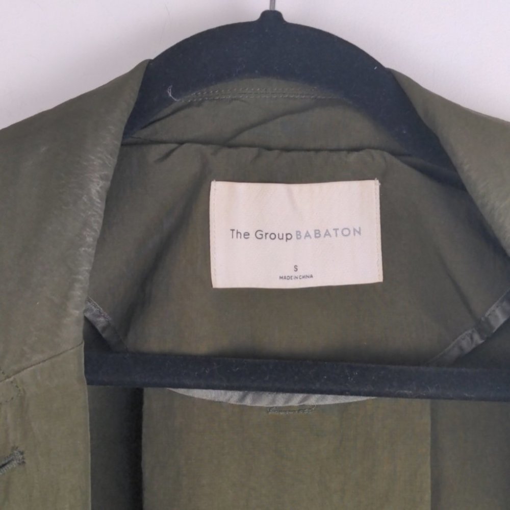 ARITZIA babaton Skylar trench coat moss green size small - Picture 13 of 13